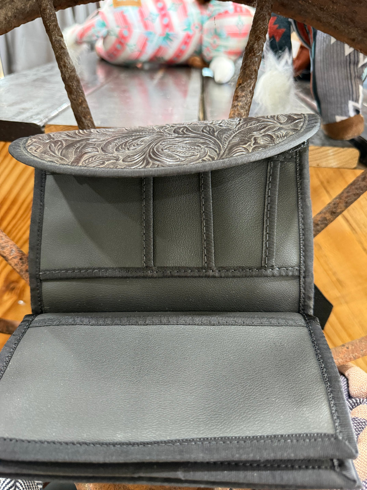 Leather clutch purse