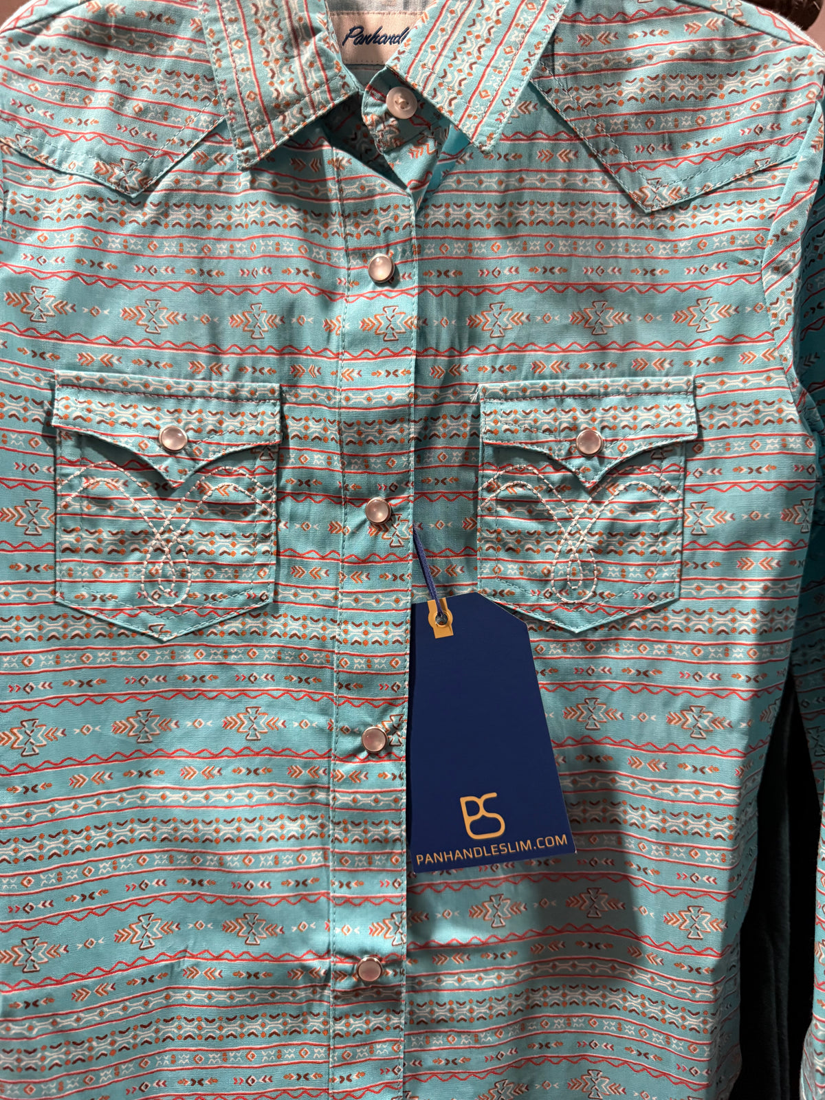 Panhandle slim girls turquoise print