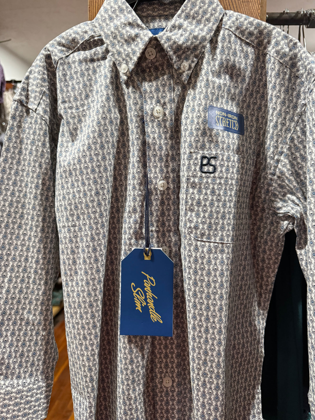 Panhandle slim  boys blue button up