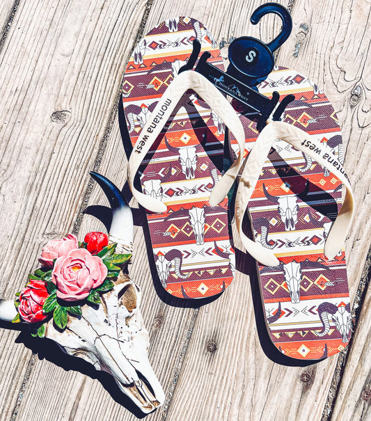 Dersert Skull flip flops