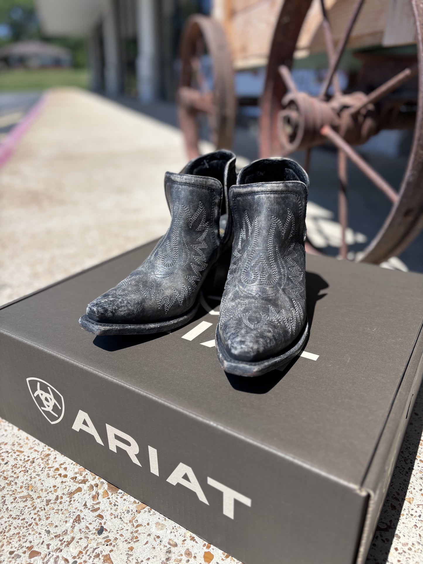 Ariat Dixon Bootie- Naturally Distressed Black