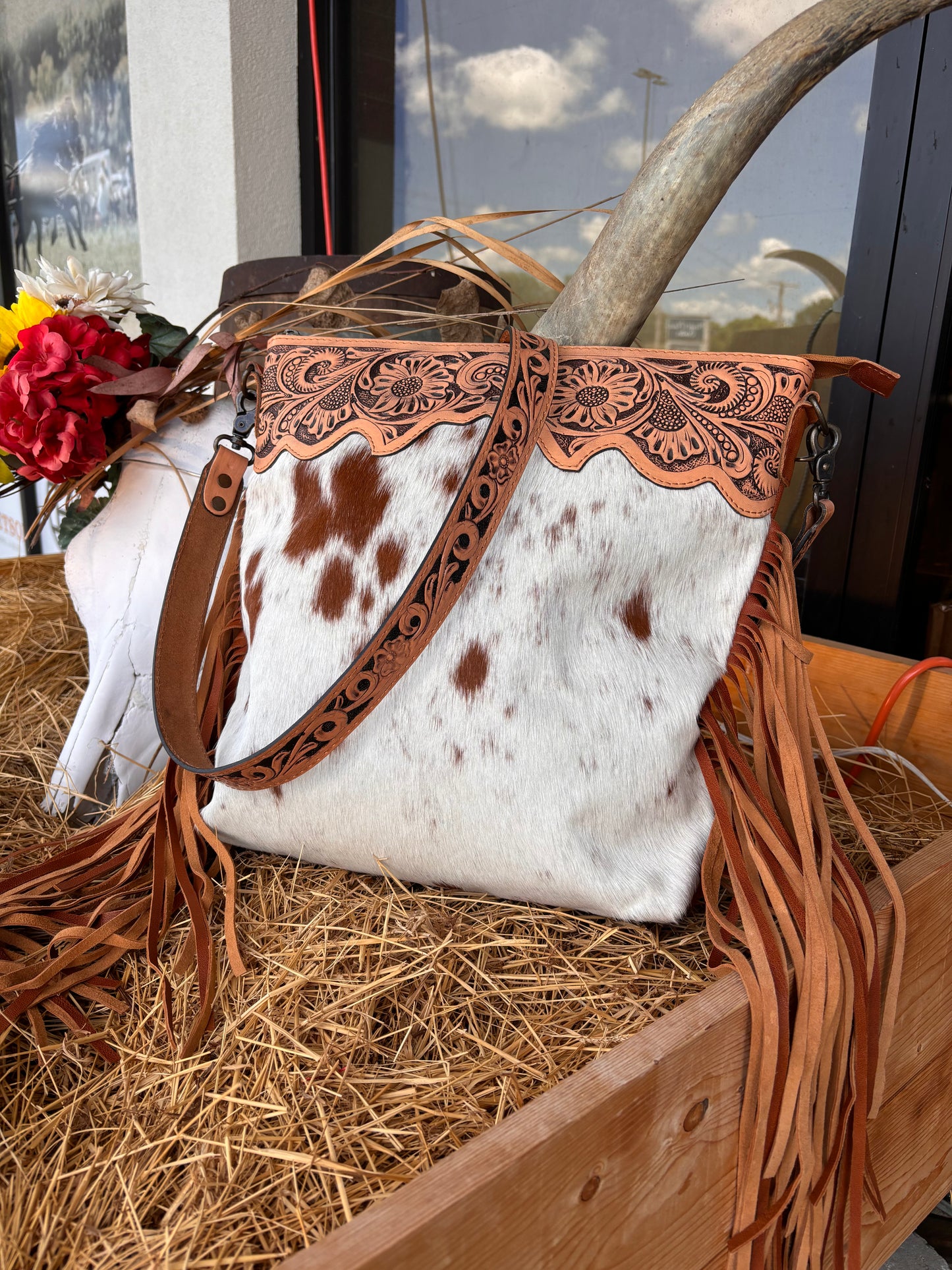 Tooled Crossbody with Concealed Carry