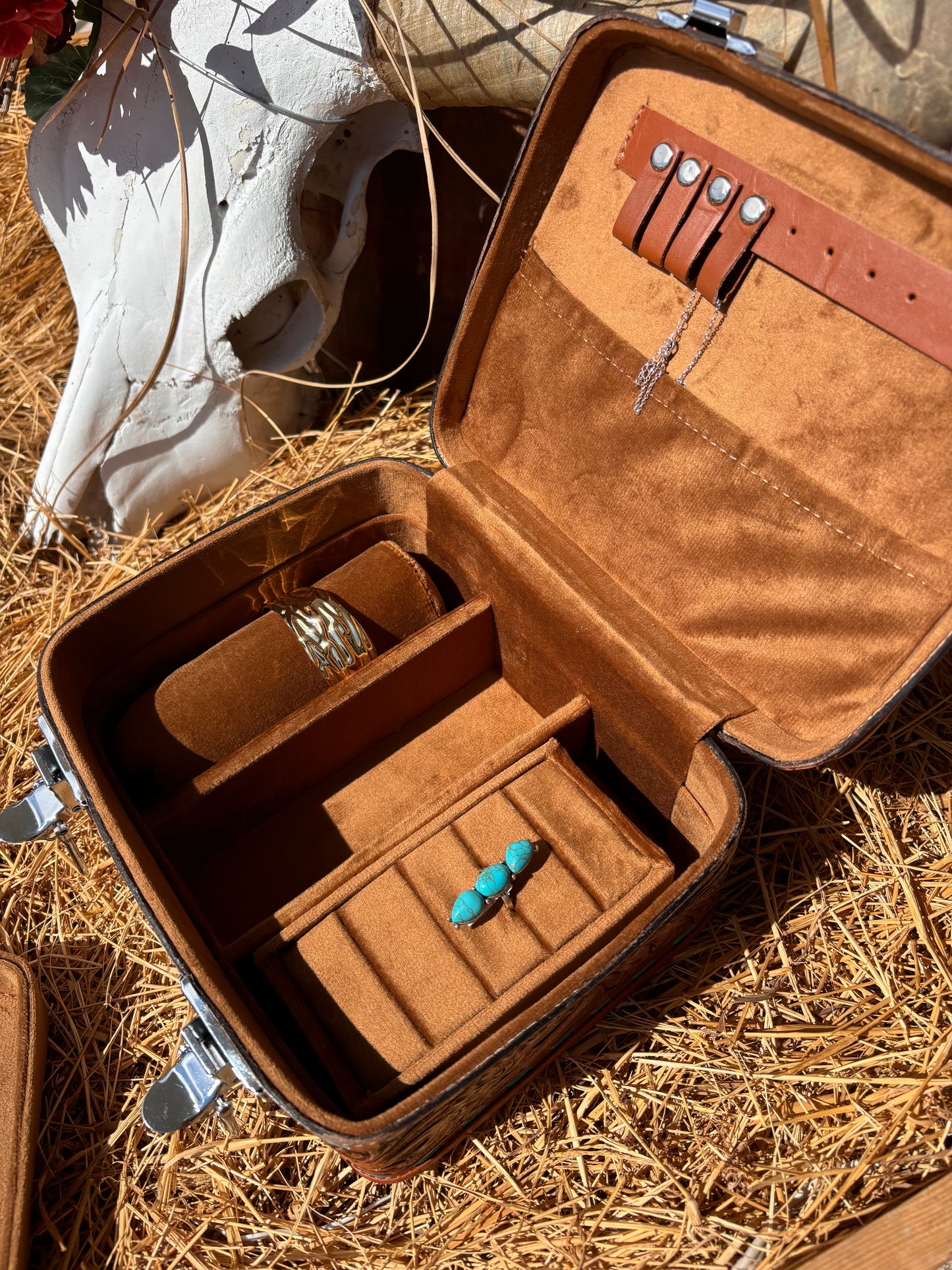 Tooled & Turquoise Jewelry Case