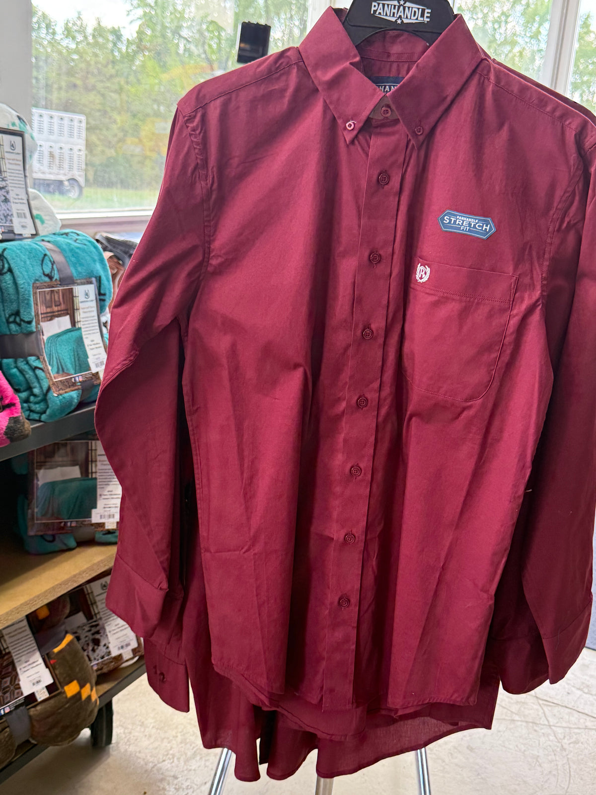 Men's Maroon Panhandle button-up