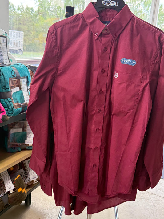 Men's Maroon Panhandle button-up