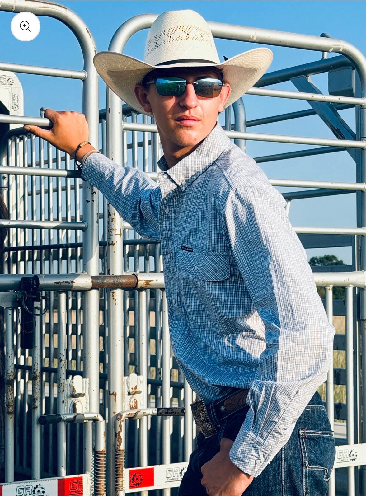 Men"s Reel Rodeo Blue Plaid shirt