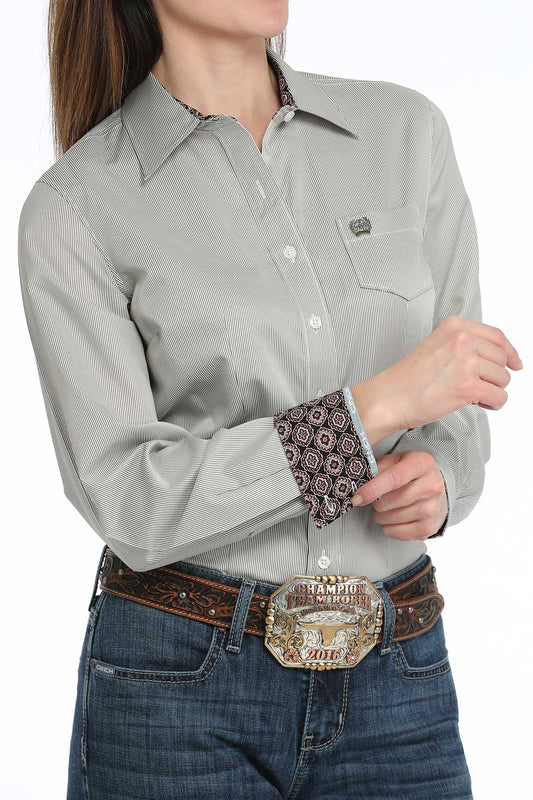 CINCH OLIVE STRIPPED SHIRT