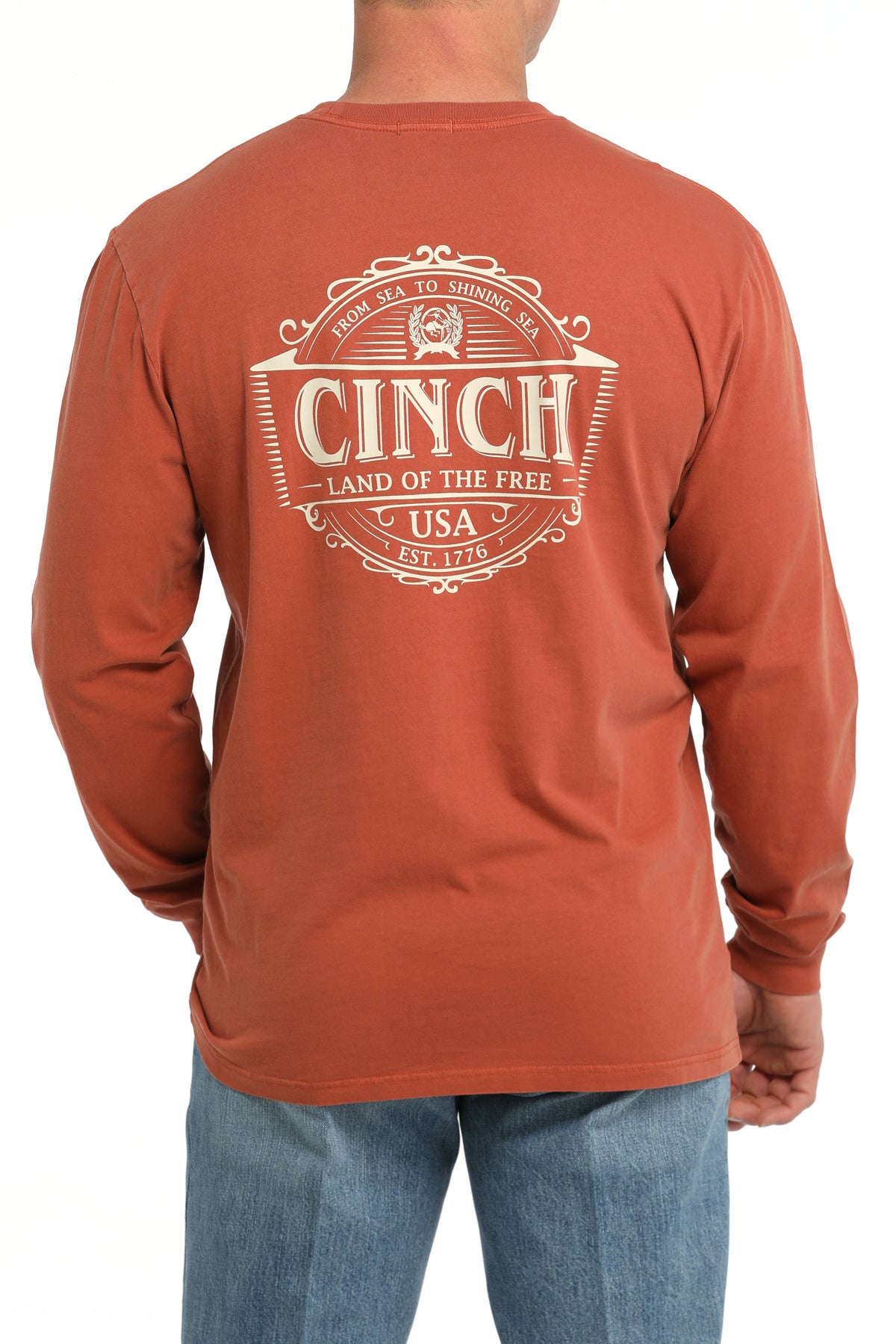 CINCH MEN'S L/S ORANGE TEE