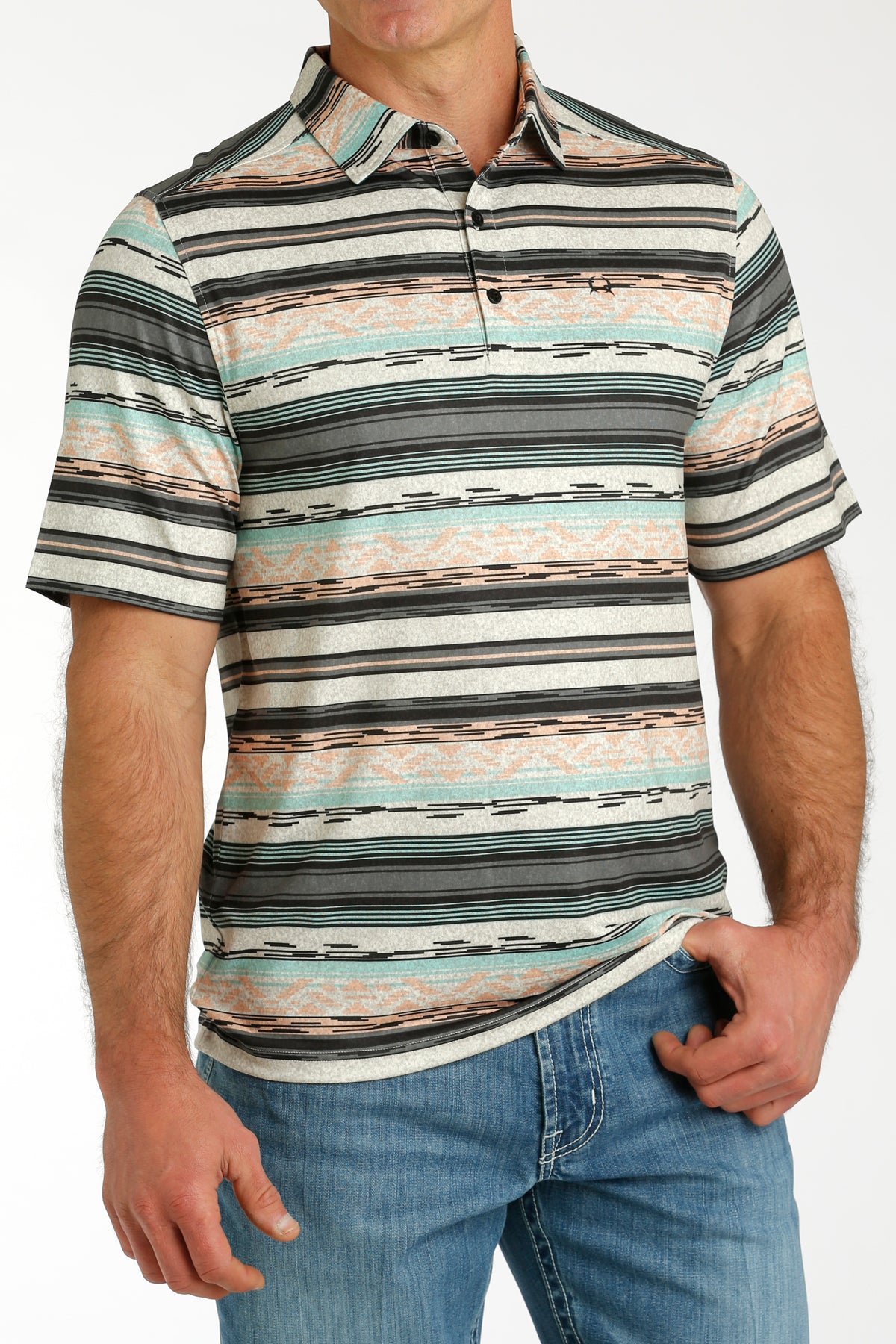 Cinch Striped Polo