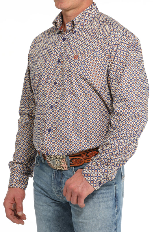 Men's Cinch Geo-Print Button-Up