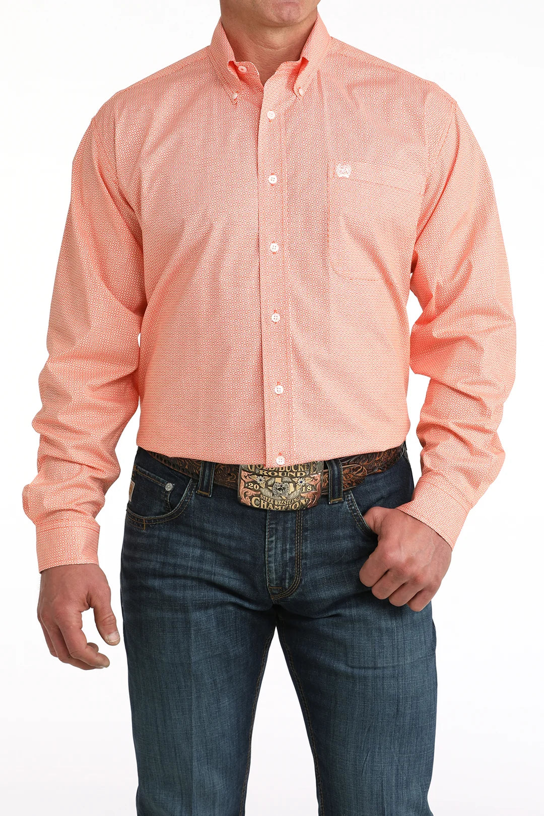 Cinch mens orange print