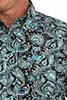 Men's Cinch Turquoise and Black Paisley SS Shirt