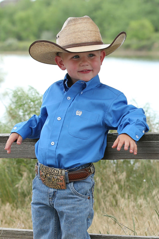 Boy's Solid Long Sleeve- light blue