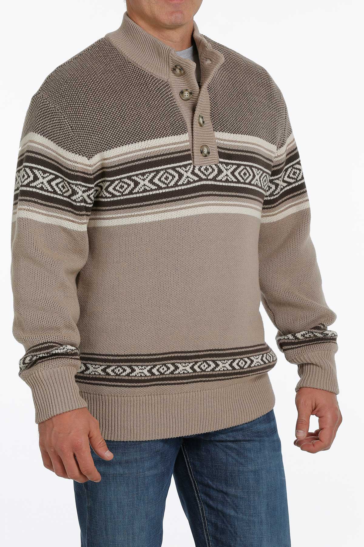 Tan Cinch Pullover Sweater