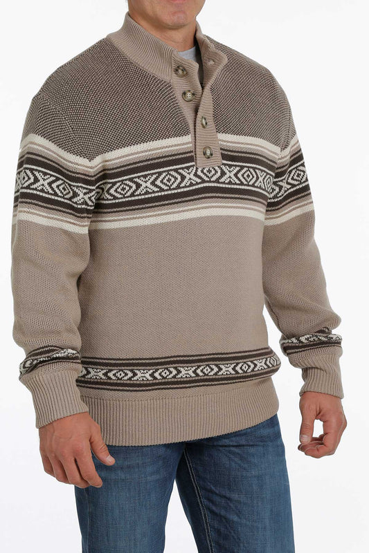 Tan Cinch Pullover Sweater
