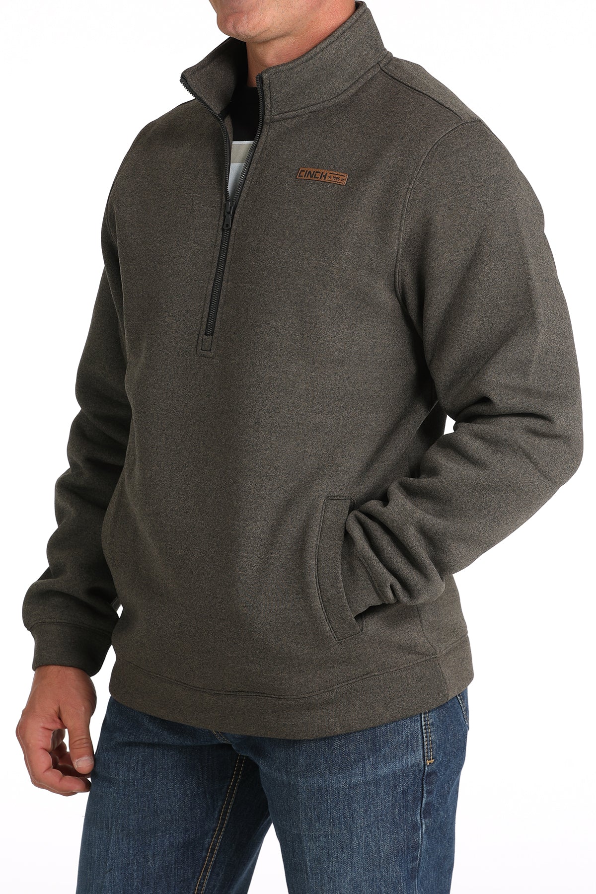 ZIP MEN'S PULLOVER BROWN