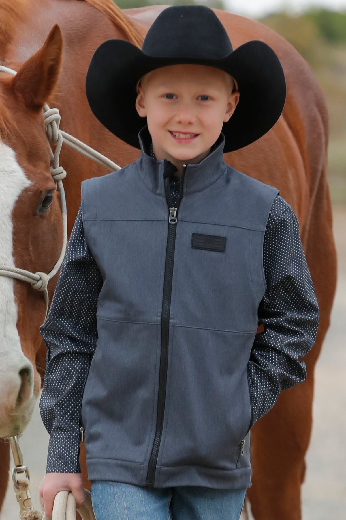 BOYS BONDED NAVY VEST