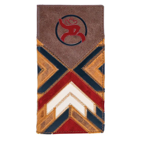KAMALI" RODEO ROUGHY 2.0 WALLET BROWN/ RED W/PATCHWORK