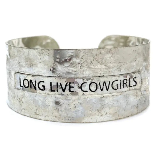 "Long Live Cowgirls" Metal Western Cuff