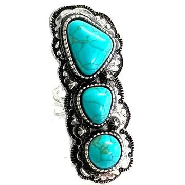 Western Cuff Ring 3 stones