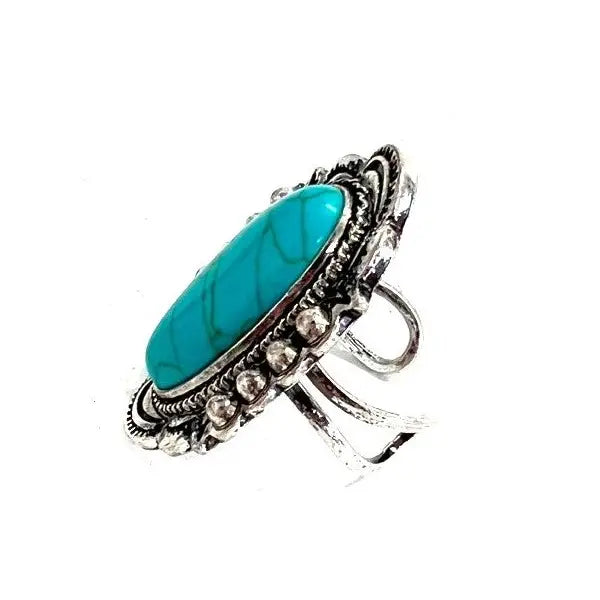 Western Cuff Ring w/indian beads
