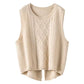 Loose Short Slit Solid Color Knitted Sweater
