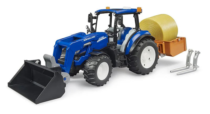 New HollandT5.120 w load box, bale/forks