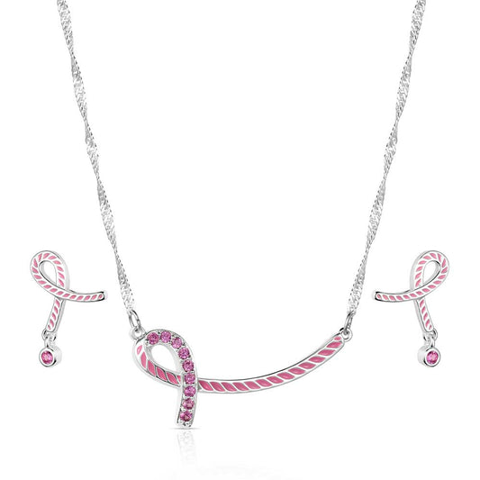 Tough Enough to Wear Pink Hope Rope Jewelry Set