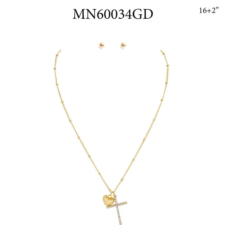 Gold Cross w/stones