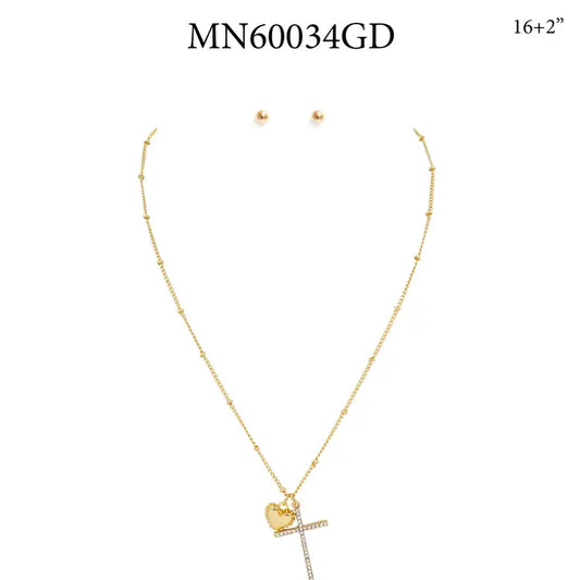 Gold Cross w/stones