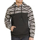 Men's Color Block Hoodie in Black