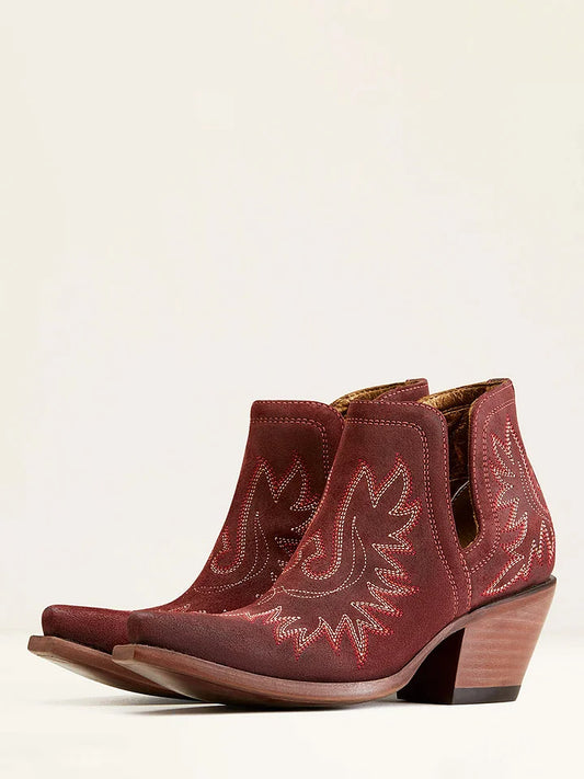 Maroon Suede Booties
