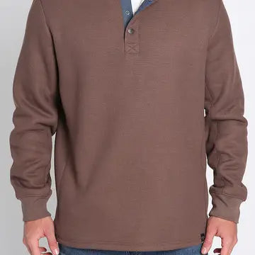 Sherpa Bonded Waffle Long Sleeve Henley