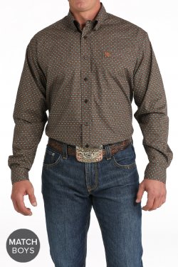 Men's Cinch Geo Print Long Sleeve