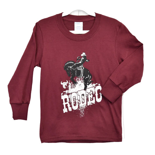 Maroon kids Bronc rider tee